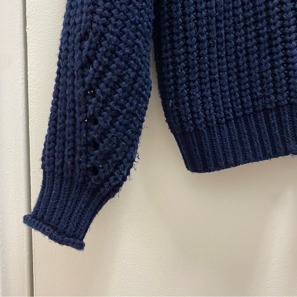 Chunky knit navy blue sweater - Picture 3 of 3